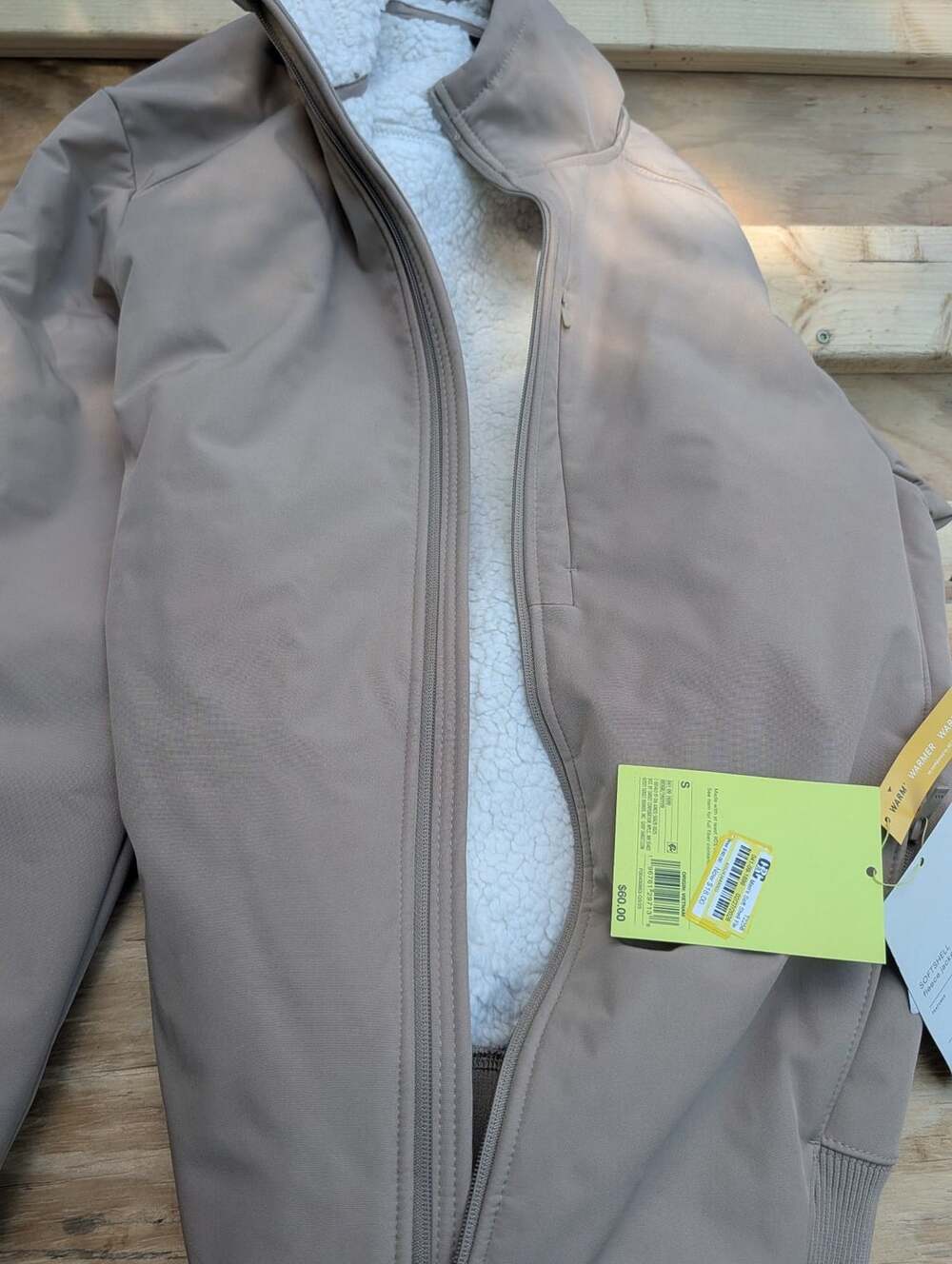 All in Motion Men's Soft Shell Fleece Jacket Size S Beige - Picture 1 of 2